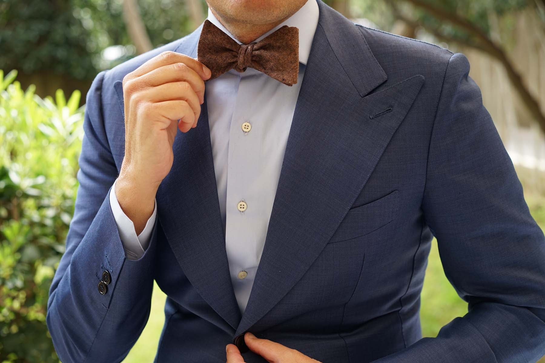 Monaco Brown Self Bow Tie