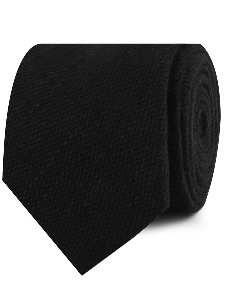 Mr Martin Black Linen Necktie