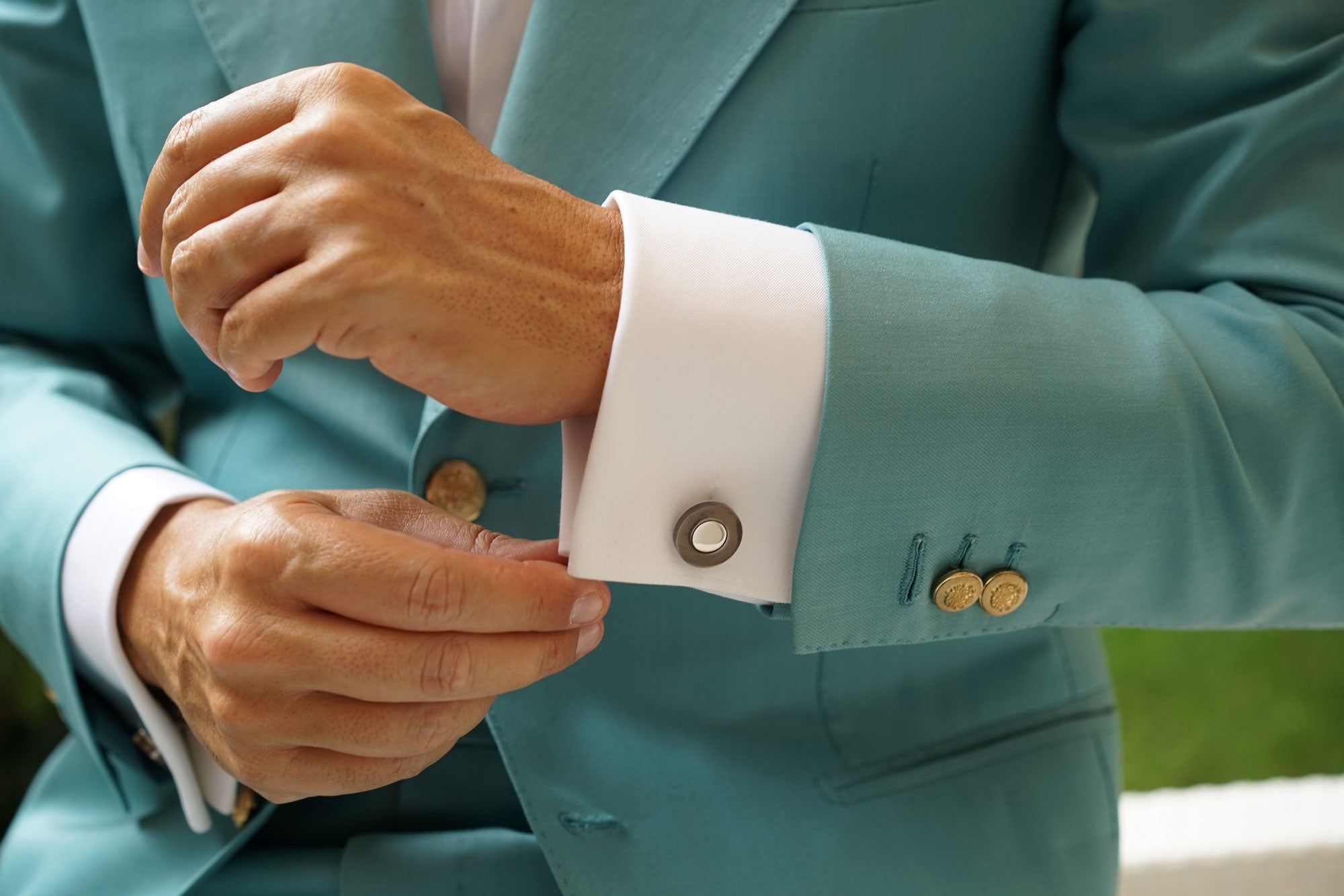 The Kingsman Black and Silver Cufflinks