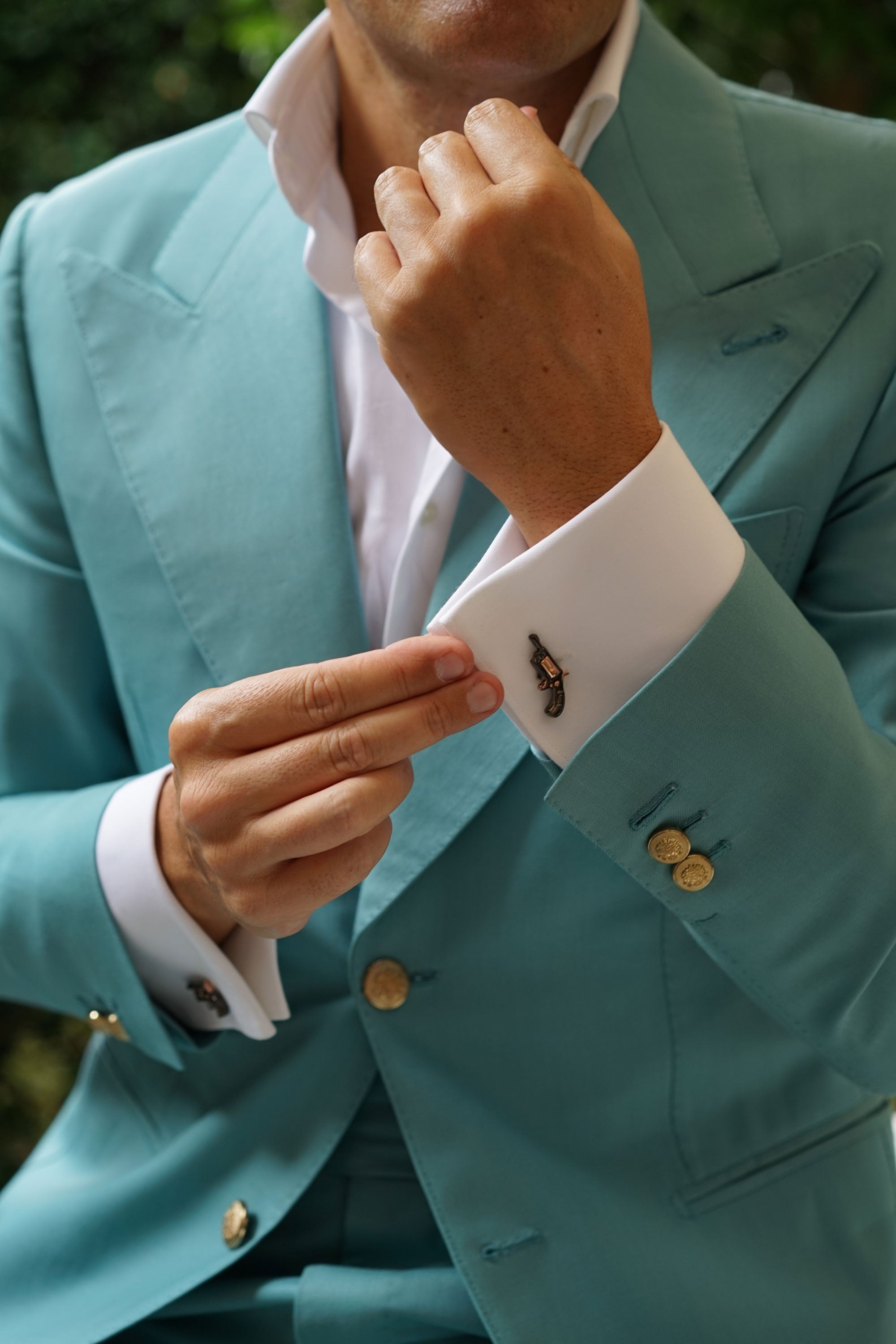 Dark Revolver Gun Cufflinks