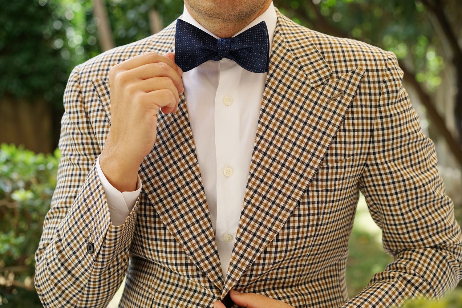 Kroc Blue Pin Dot Self Bow Tie