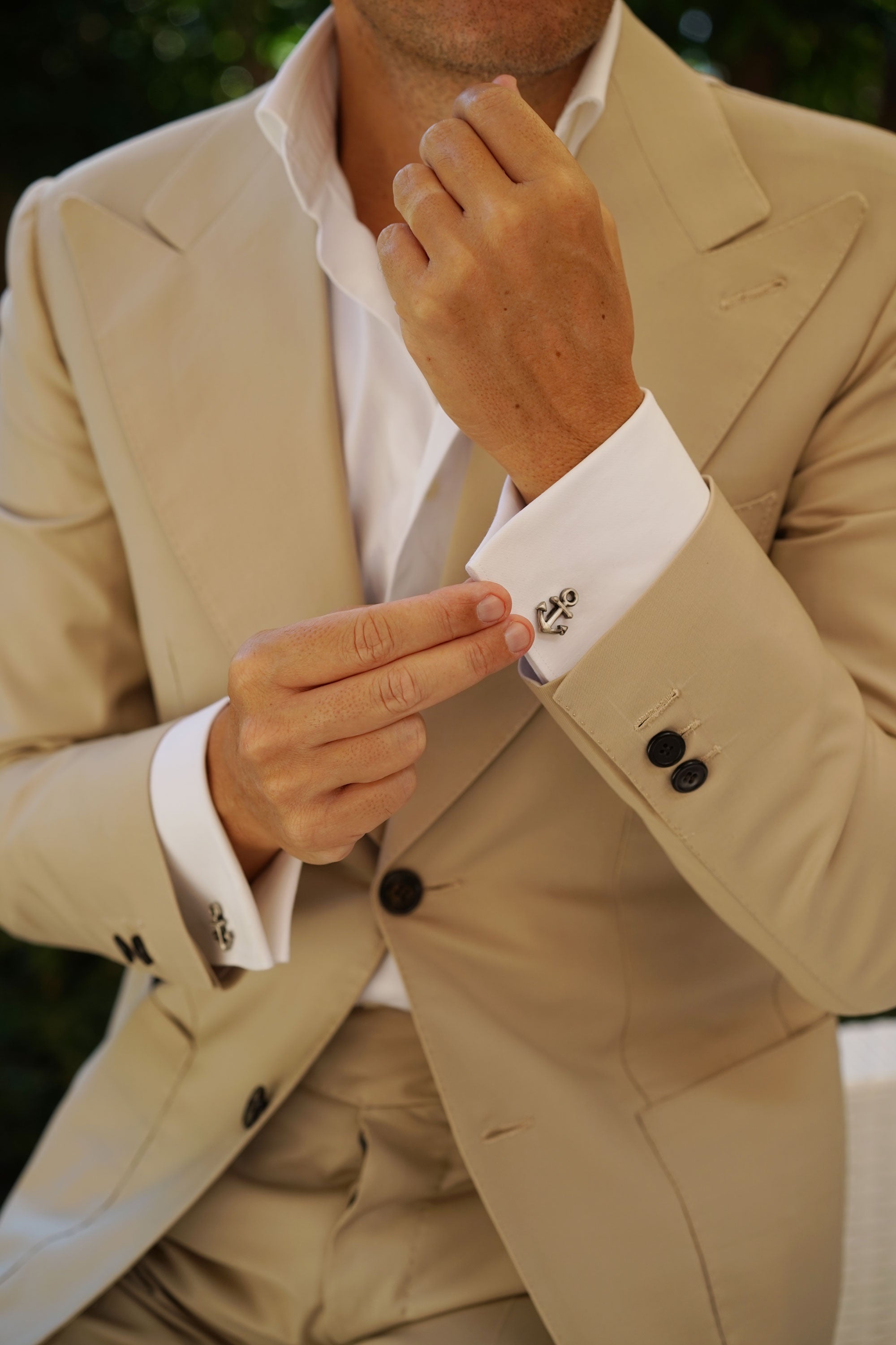 Antique Silver Anchor Cufflinks