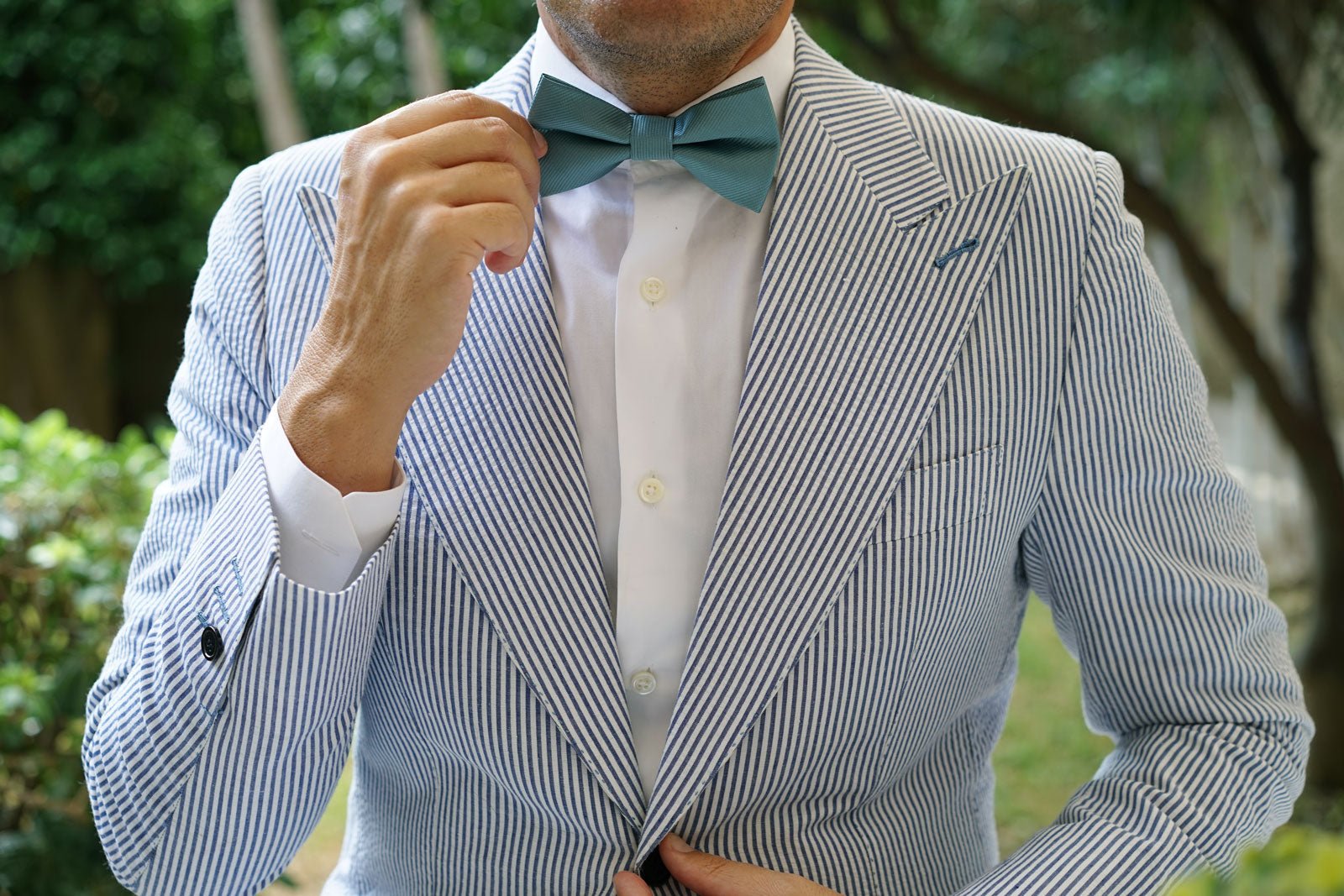 Dusty Jade Green Twill Bow Tie