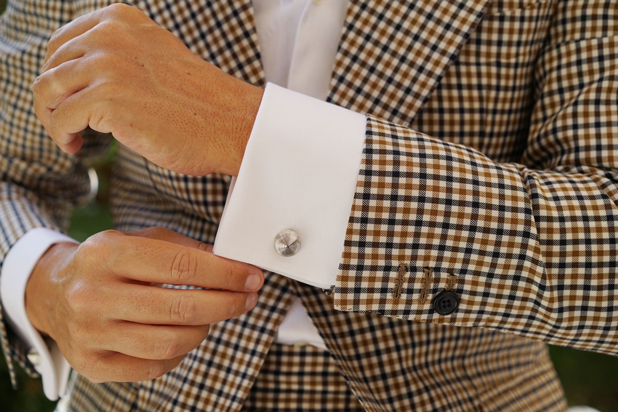 Silver Etched Cufflinks