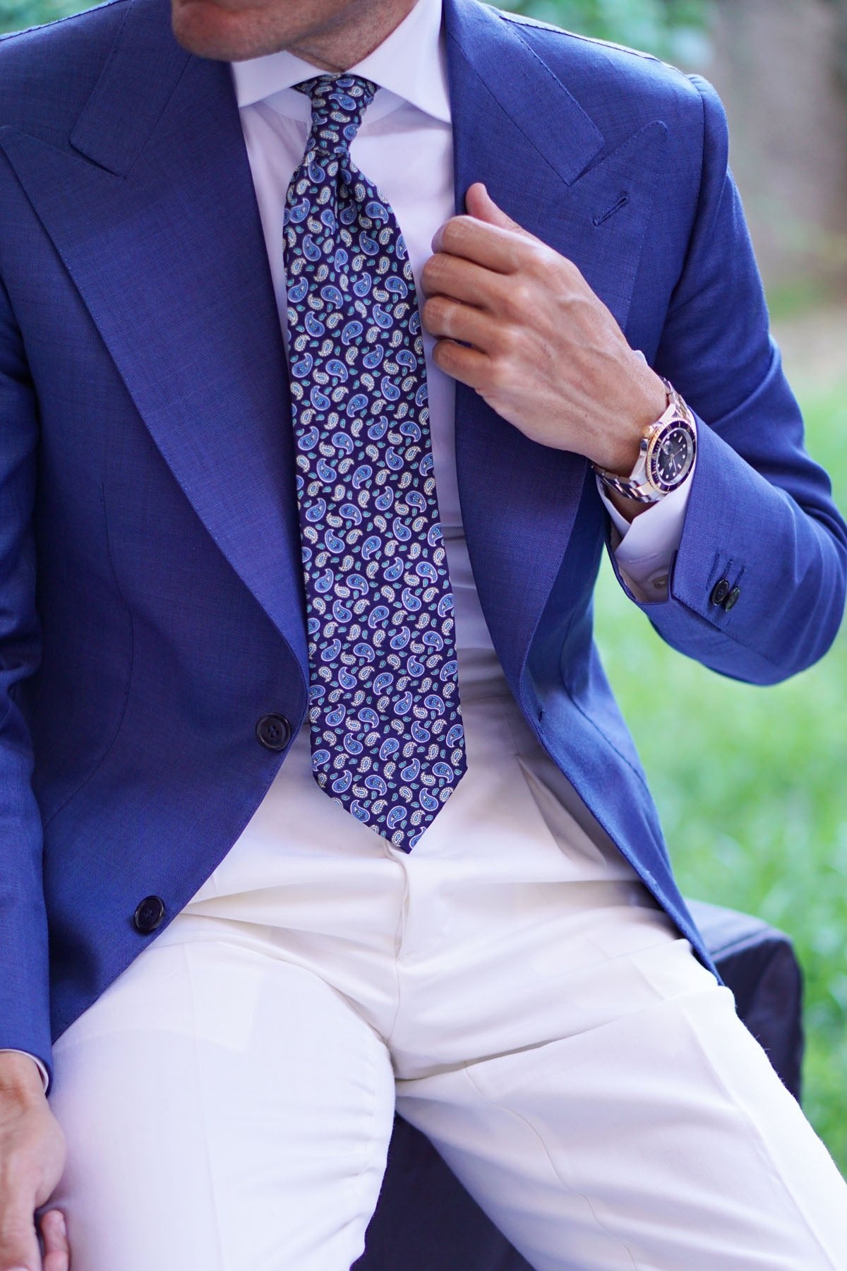 Beirut Blue Paisley Necktie