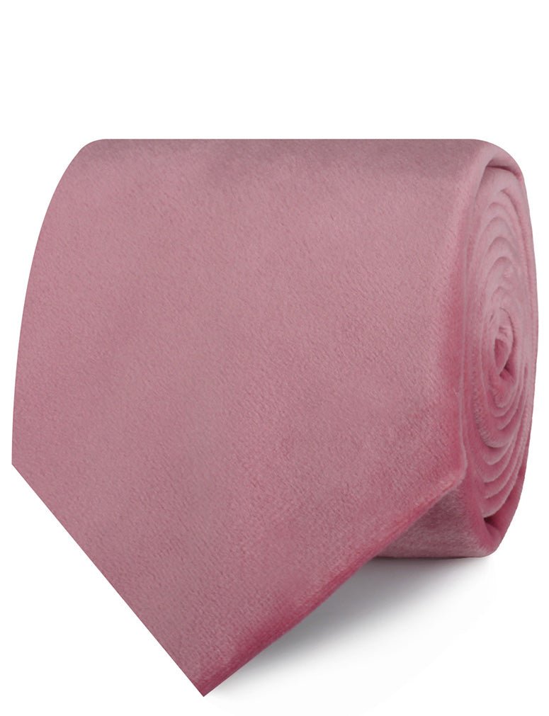 Nude Pink Velvet Necktie