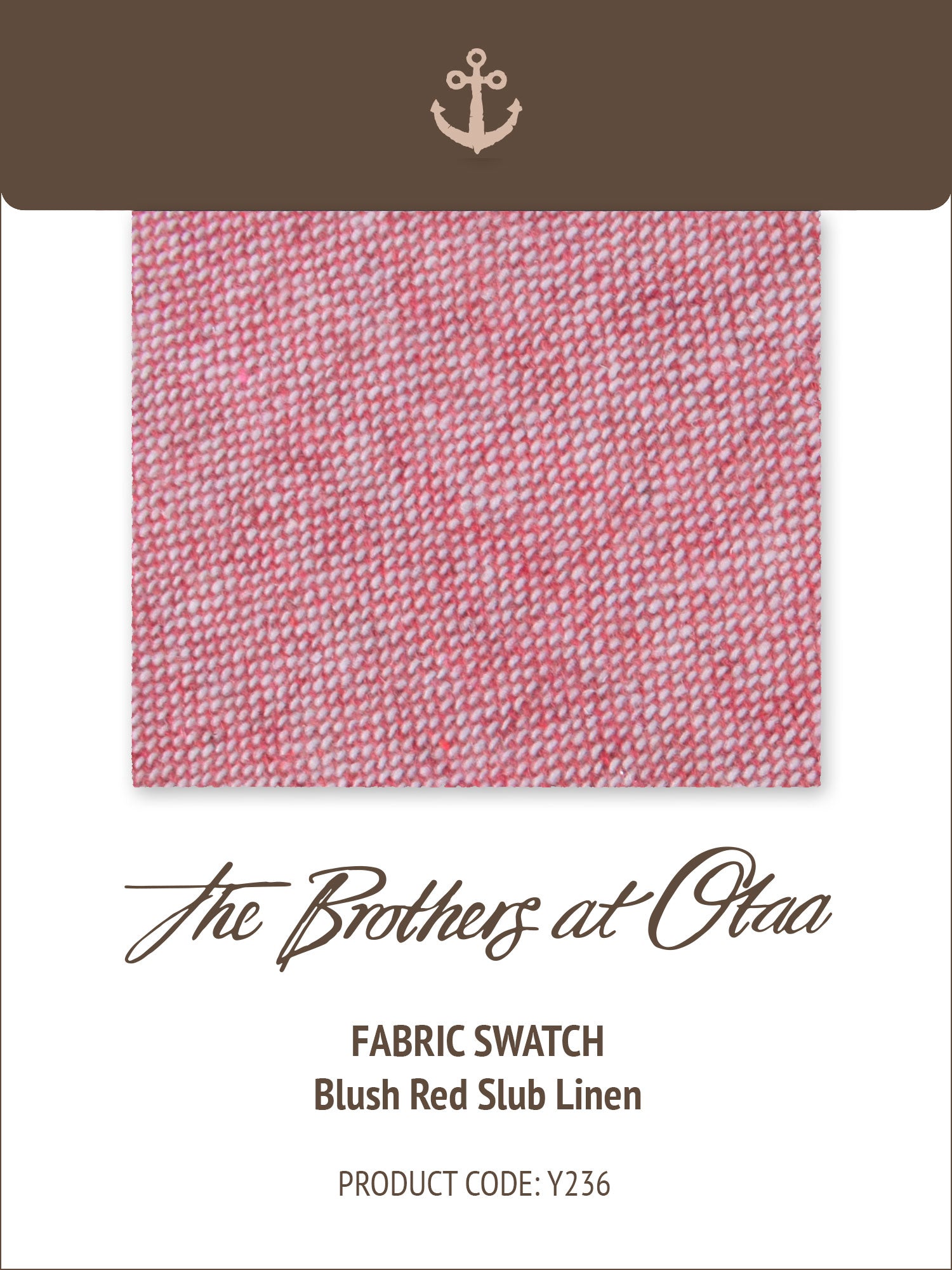 Fabric Swatch (Y236) - Blush Red Slub Linen