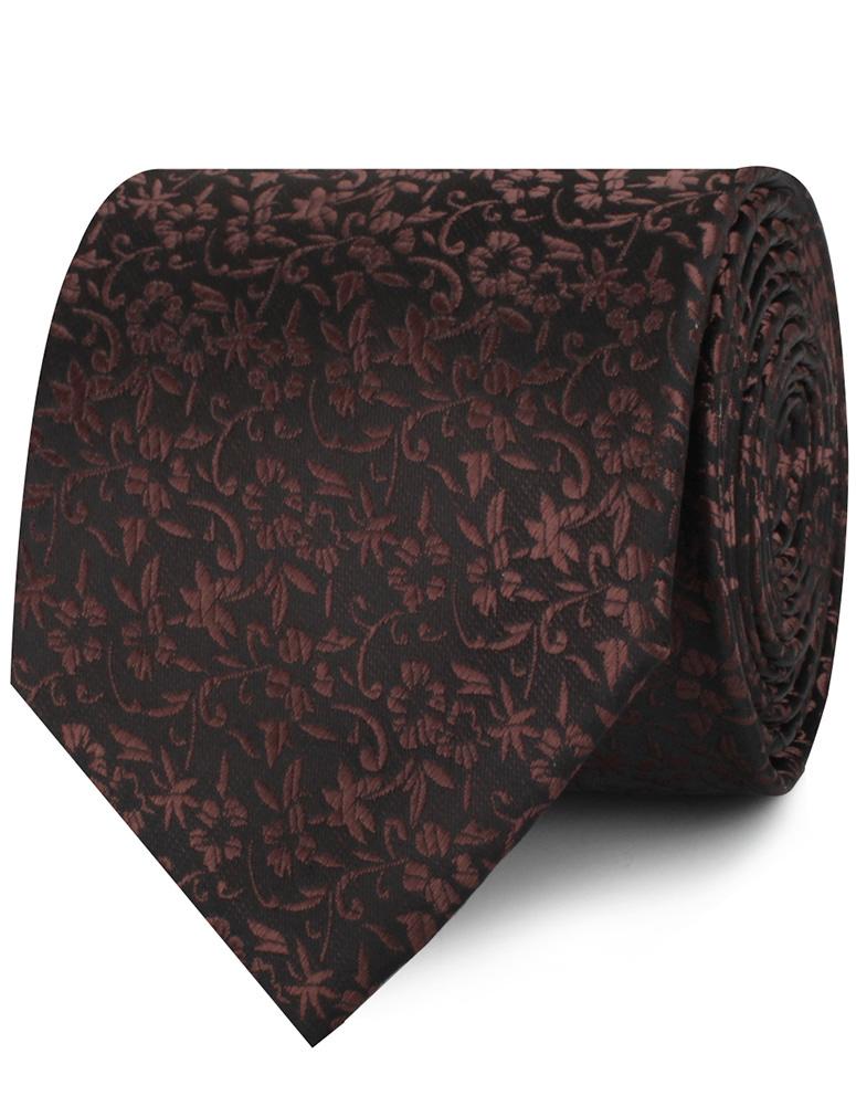 Truffle Brown Floral Necktie