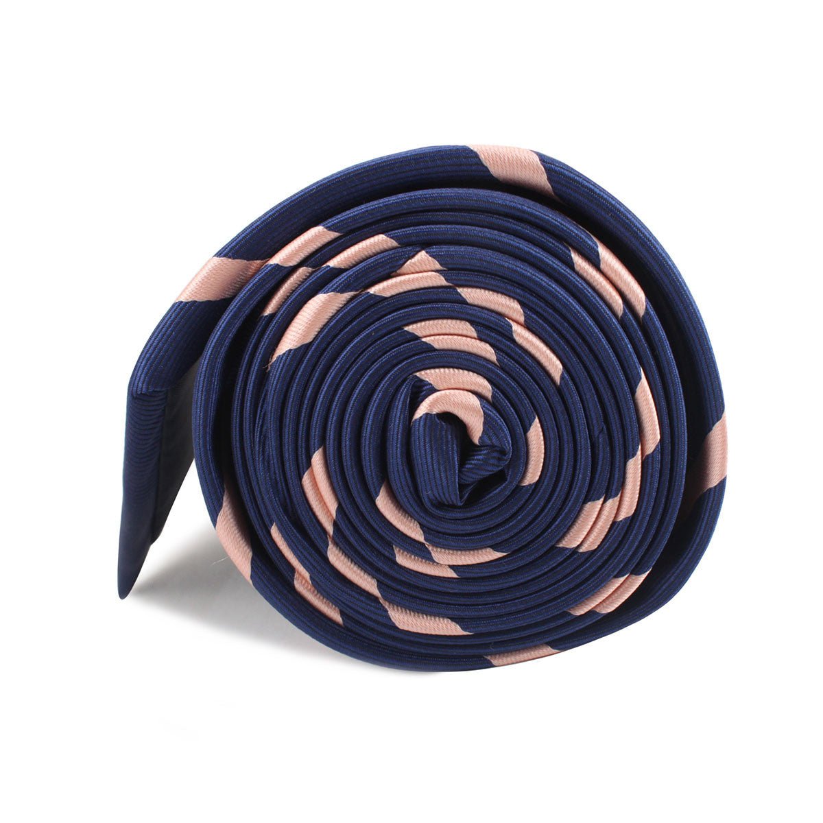 Navy Blue with Peach Stripes Necktie