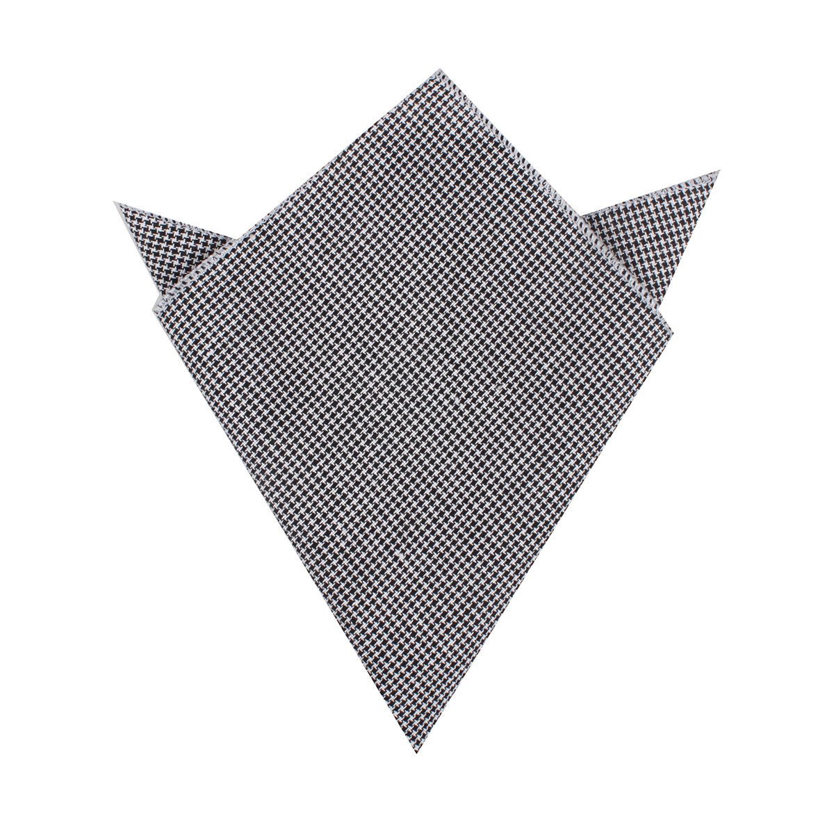 Black & White Houndstooth Cotton Pocket Square