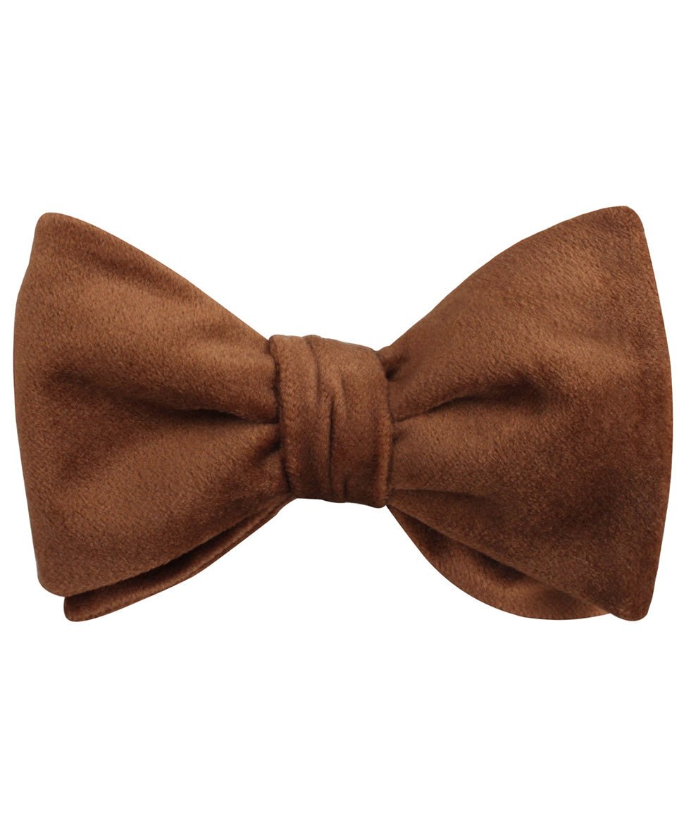 Brown Velvet Self Bow Tie