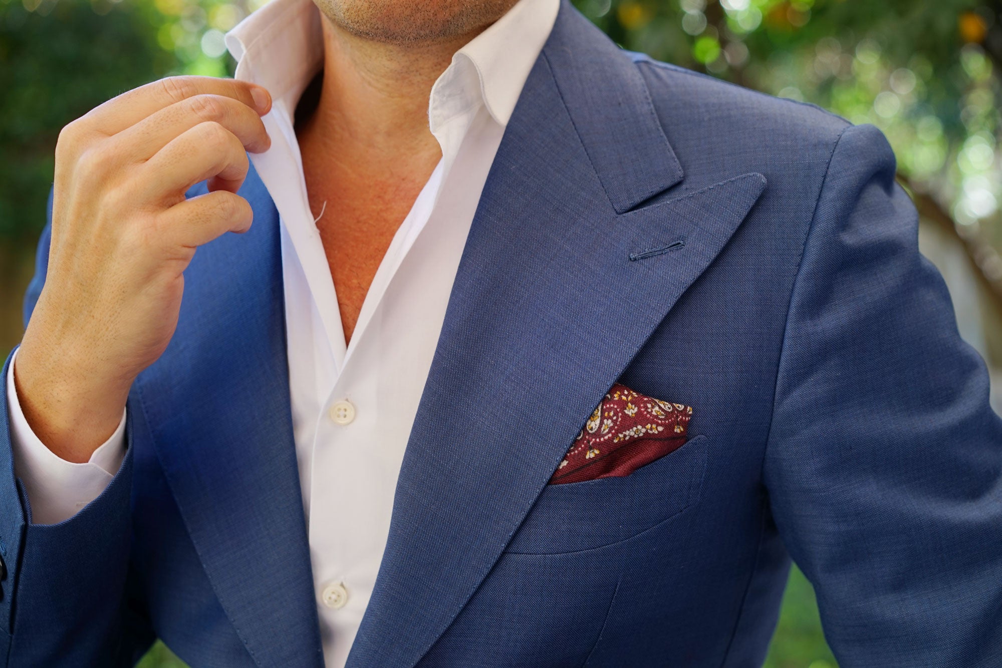 Mountbatten Burgundy Wool Pocket Square