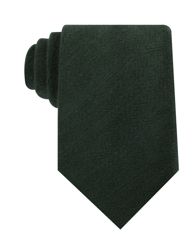 Forest Green Crocodile Linen Necktie