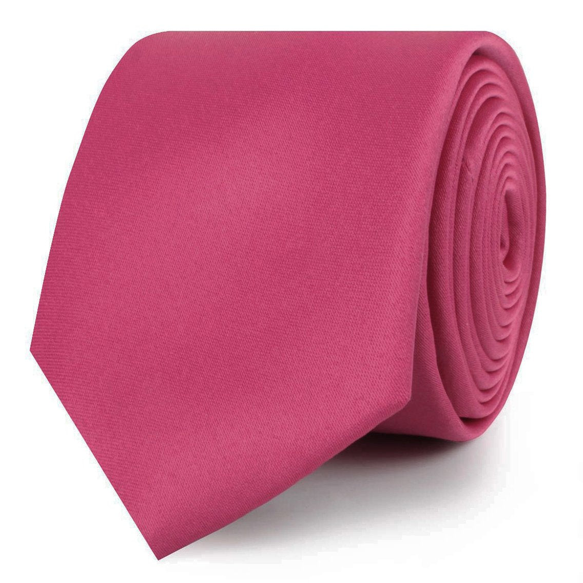 Magenta Pink Satin Skinny Tie