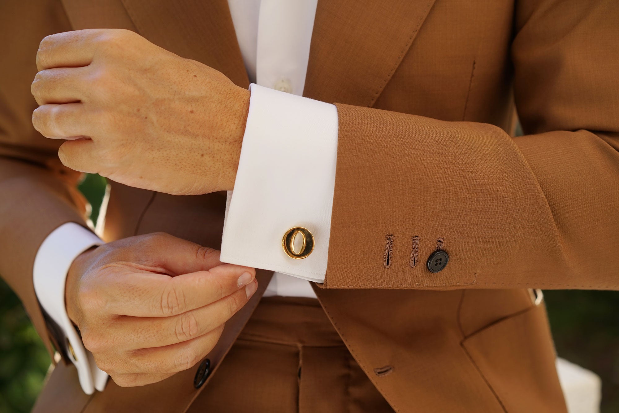 Letter O Gold Cufflinks