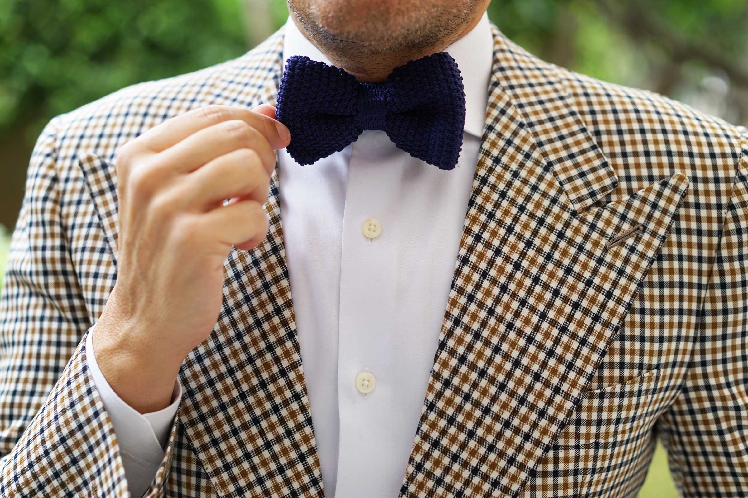 Purple Knitted Bow Tie