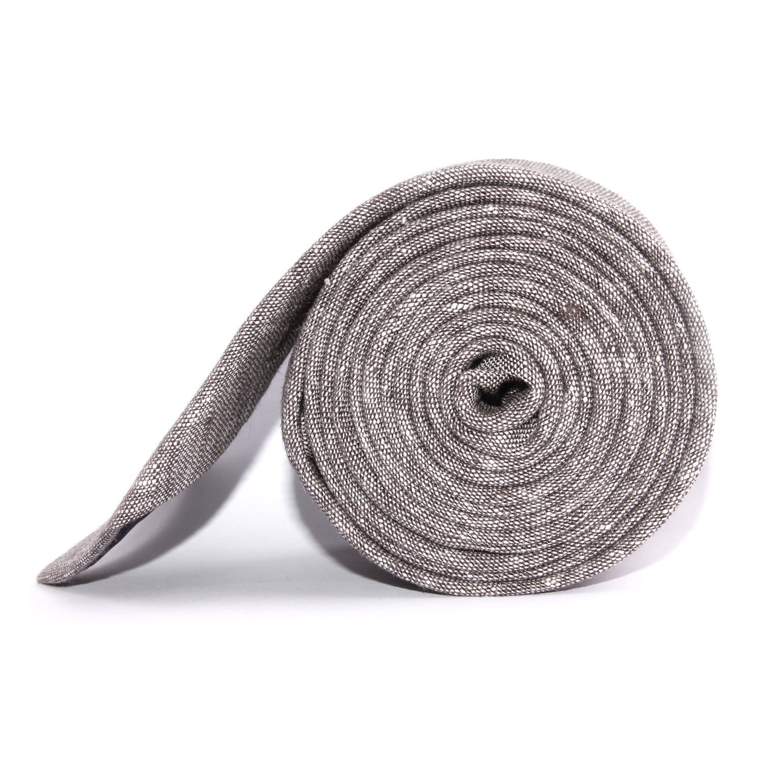 Grey Linen Chambray Skinny Tie