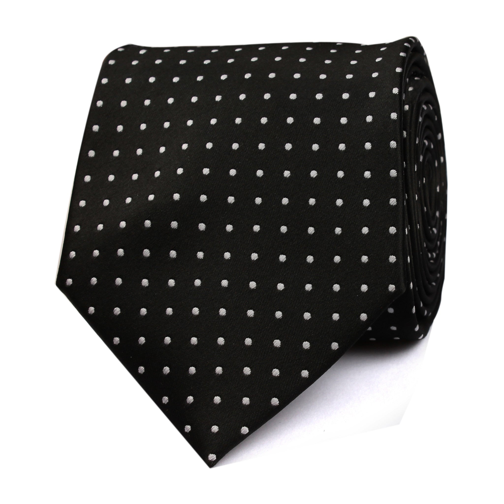 Black with Small White Polka Dots Tie