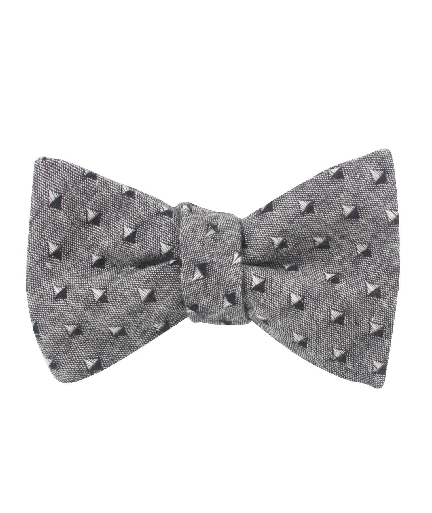 Inception Black Linen Self Bow Tie