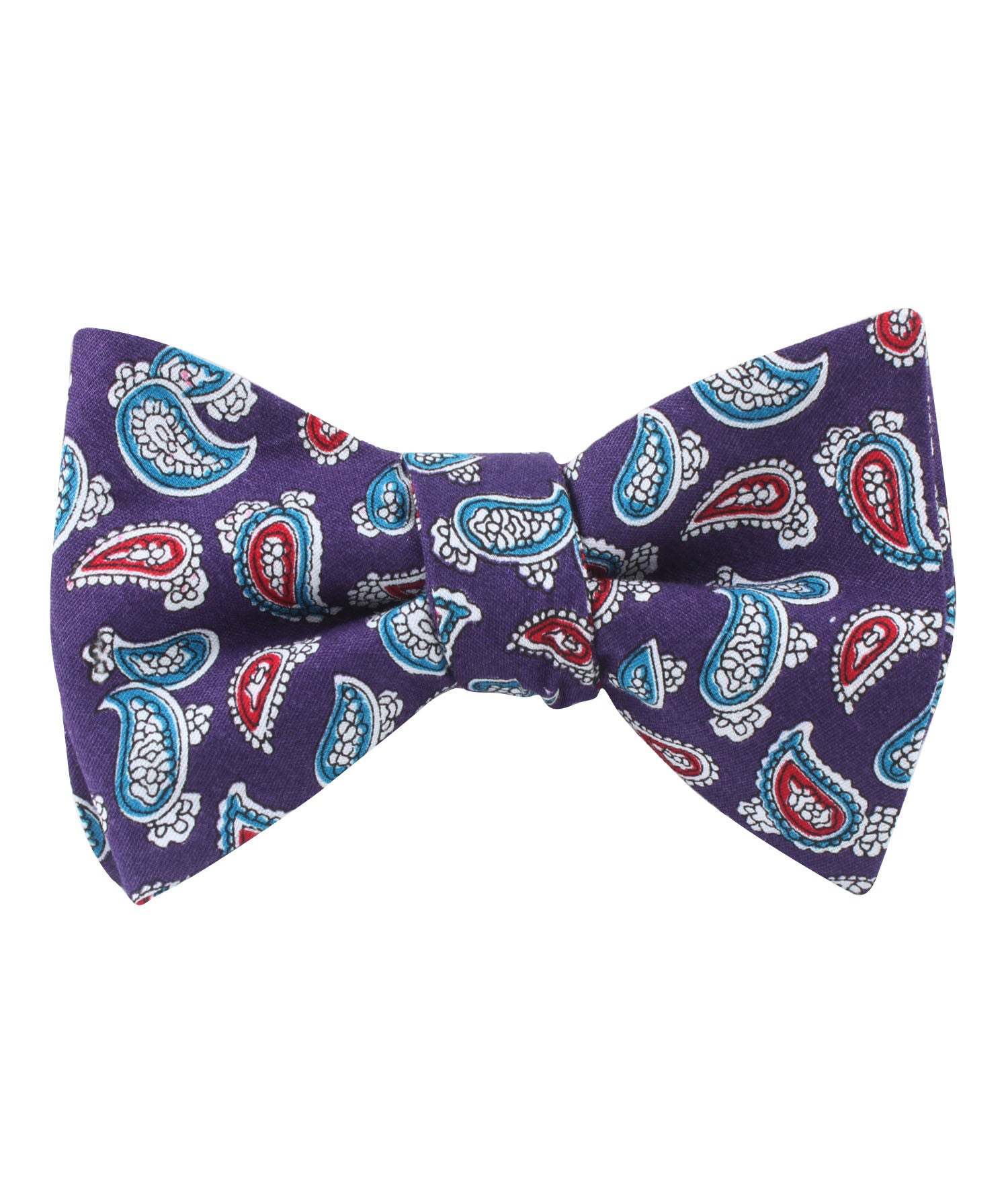 Lago di Bolsena Purple Paisley Self Bow Tie