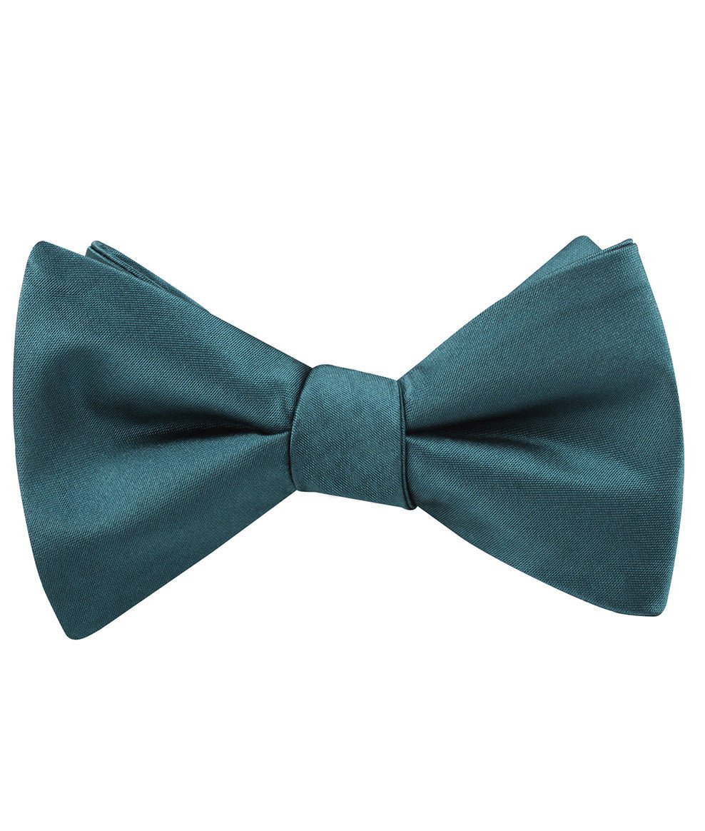 Deep Jade Satin Self Bow Tie