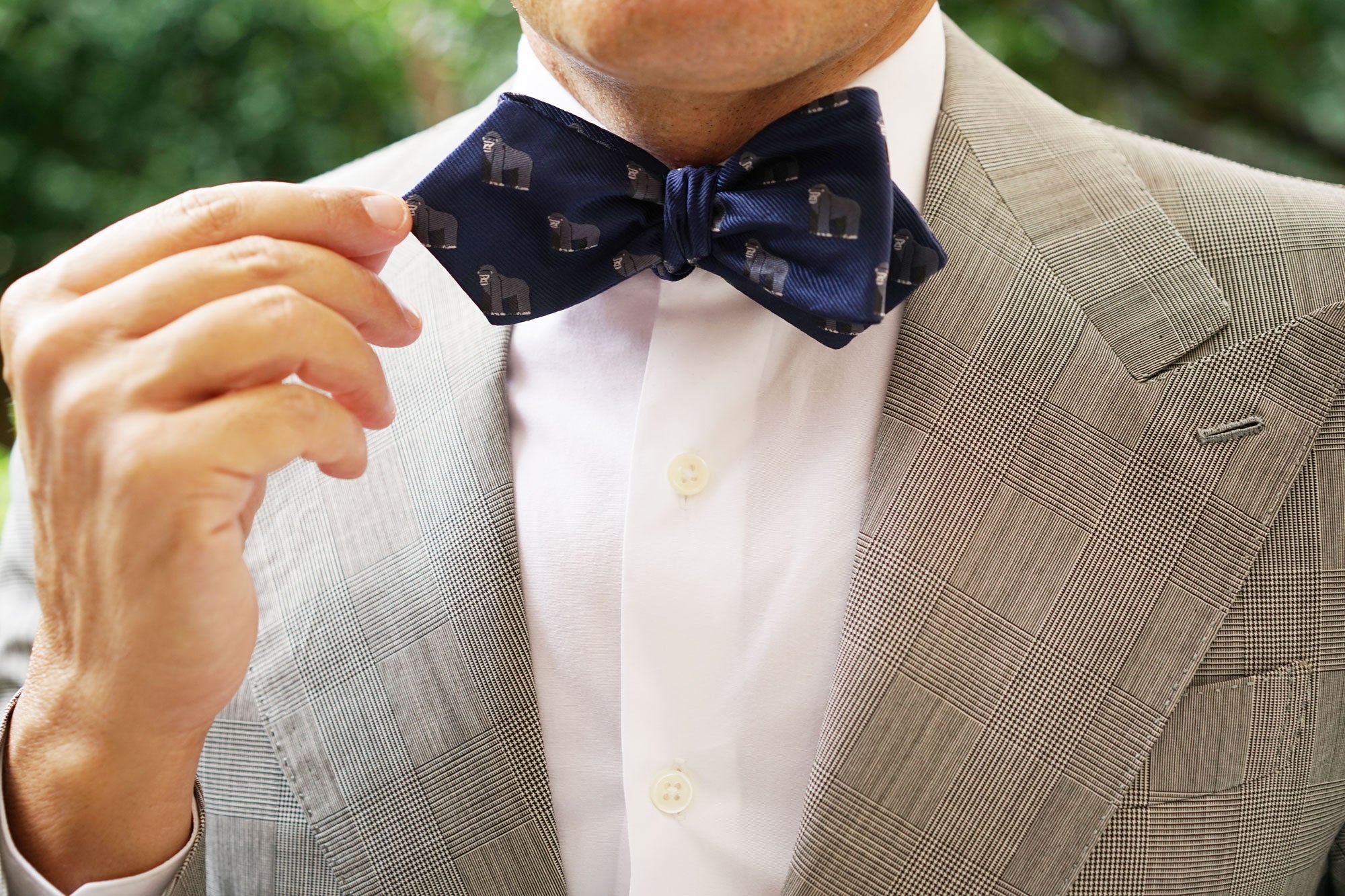 Mountain Gorilla Diamond Self Bow Tie