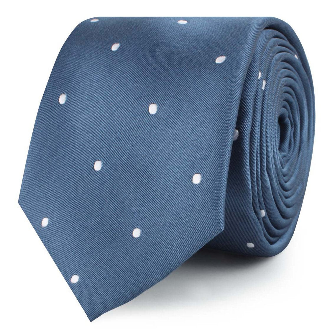 Prussian Polka Dots Skinny Tie