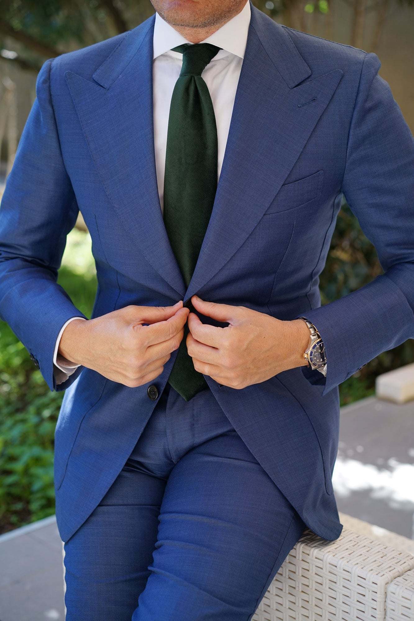 Bond Dark Green Bond Velvet Necktie