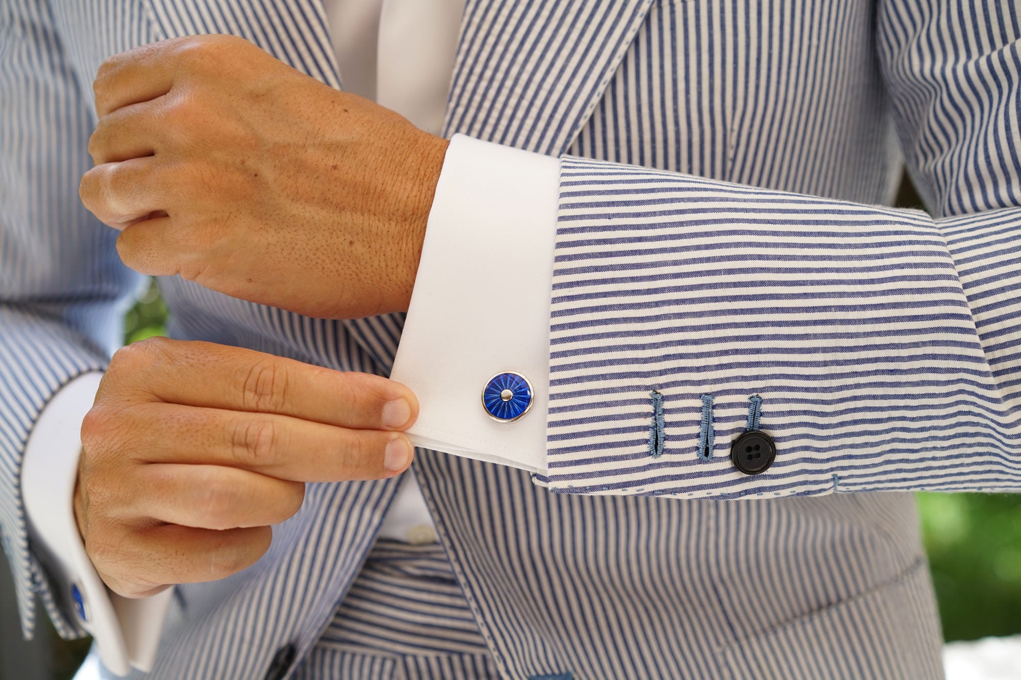 Cerulean Blue Turkish Eye Cufflinks