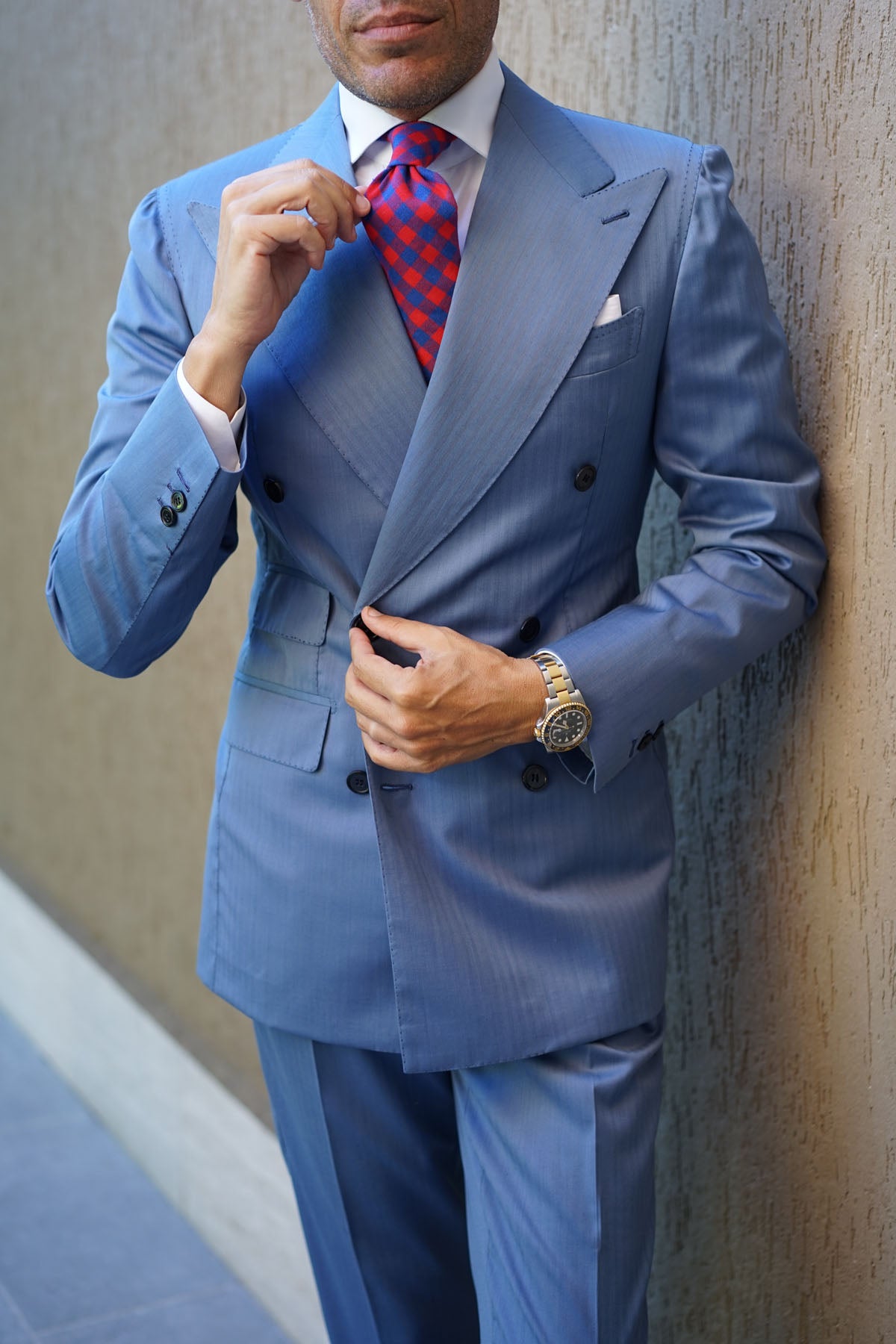 Blue & Red Gingham Tie