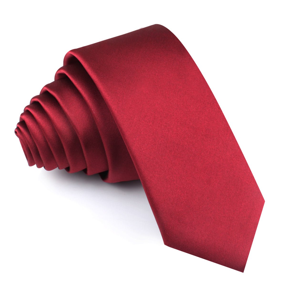 Burgundy Satin Skinny Tie