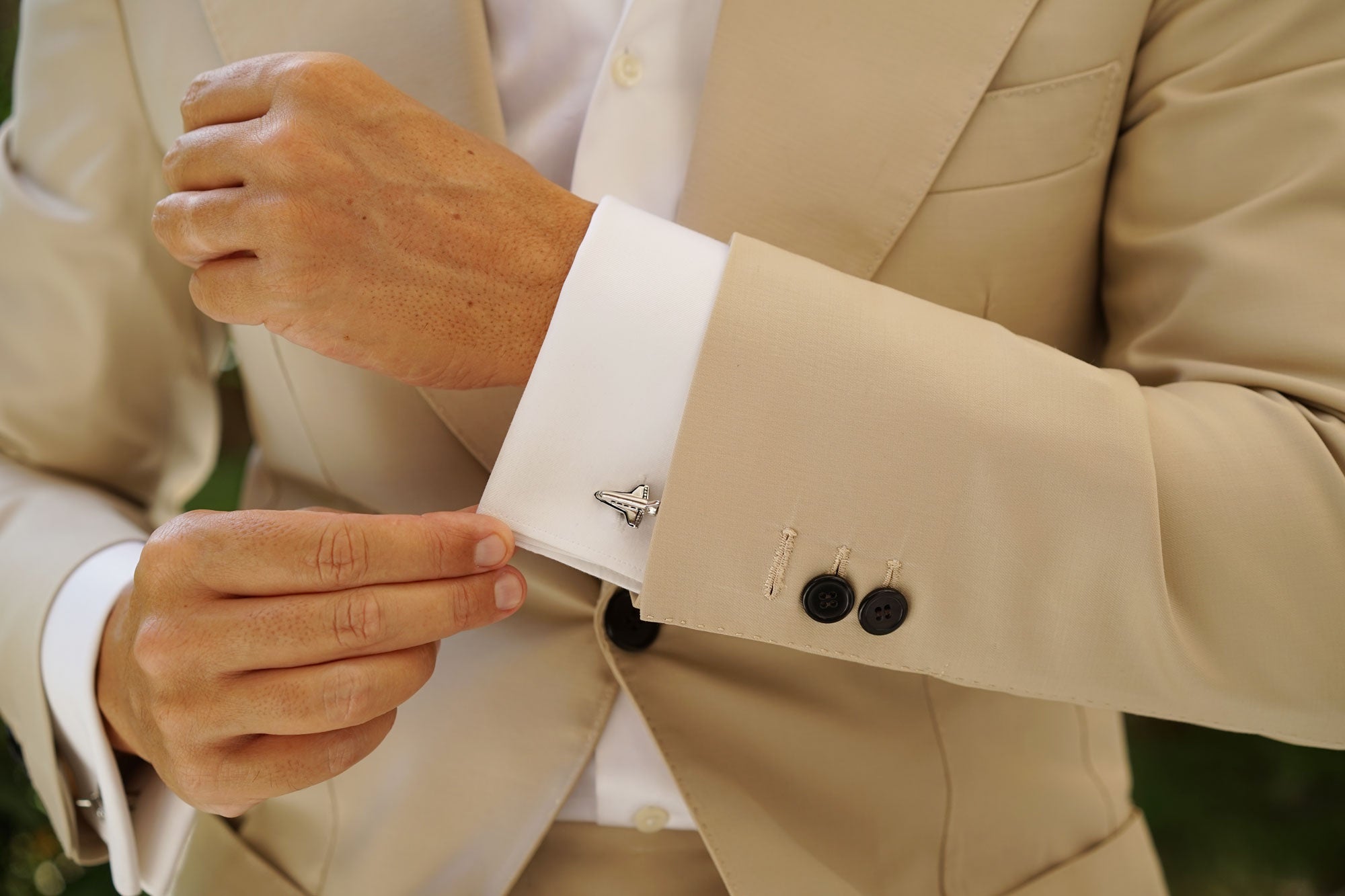 Silver Space Shuttle Cufflinks