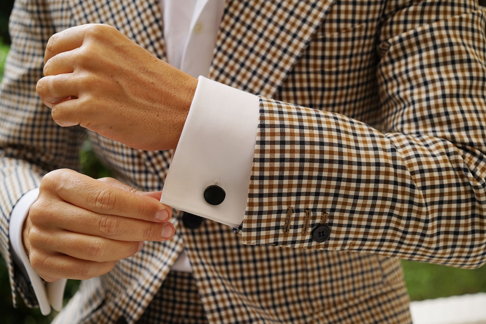 Cauldron Matte Black Stone Cufflinks