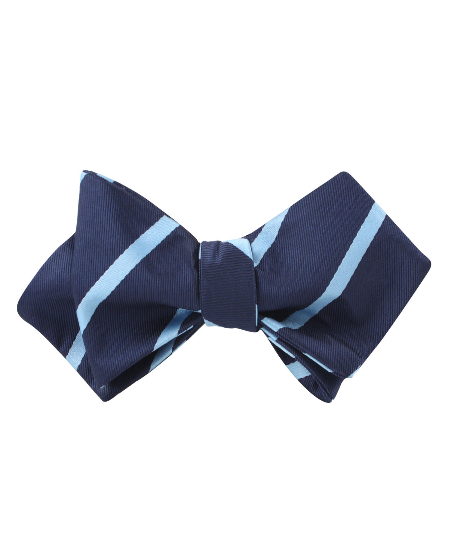 Blue Pencil Stripe Diamond Self Bow Tie