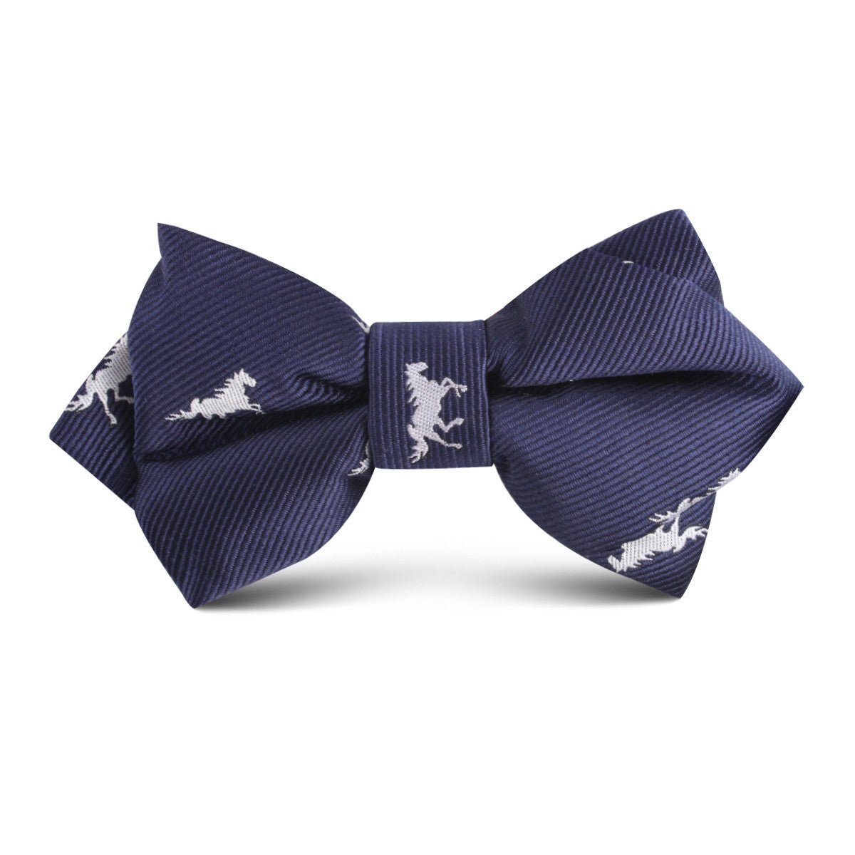 Navy Blue Race Horse Kids Diamond Bow Tie