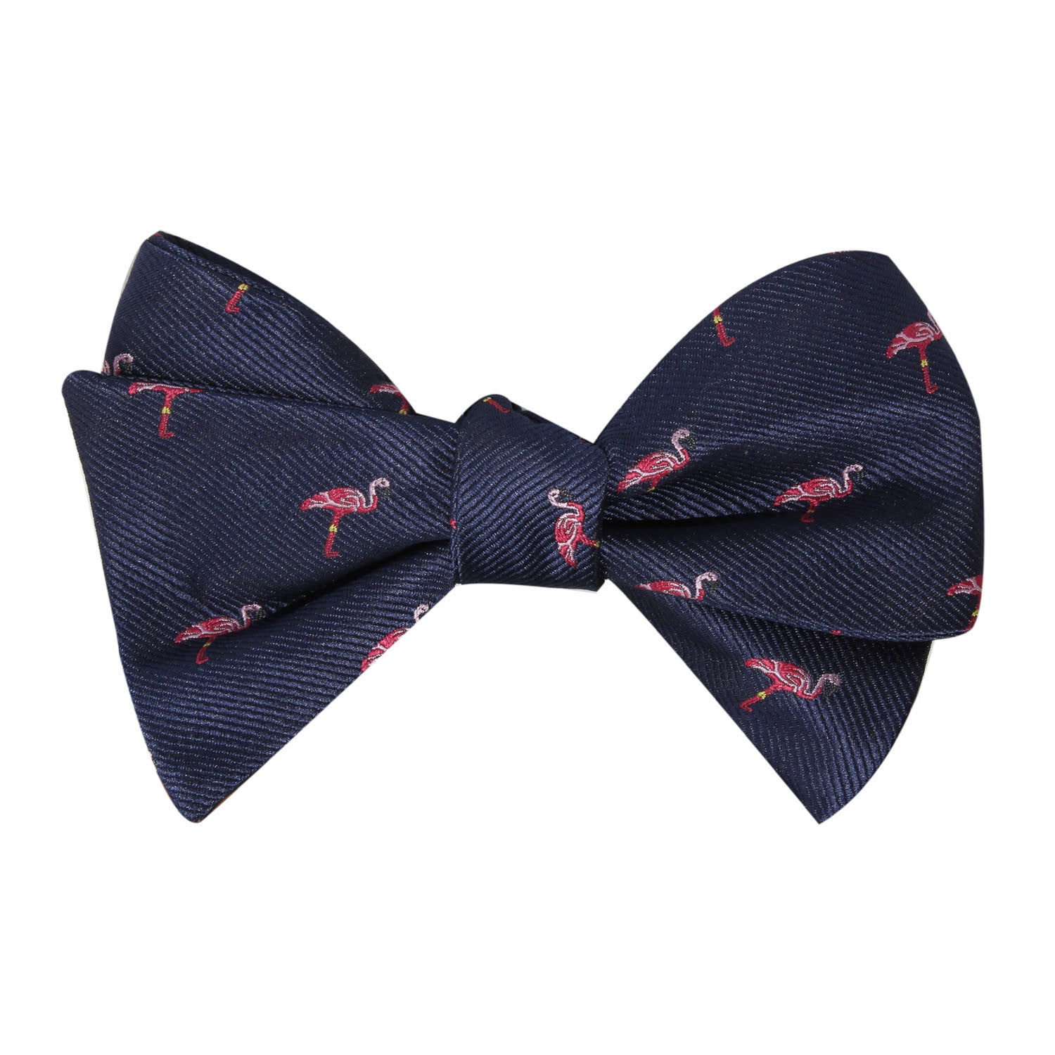 The Navy Blue Pink Flamingo Self Tie Bow Tie