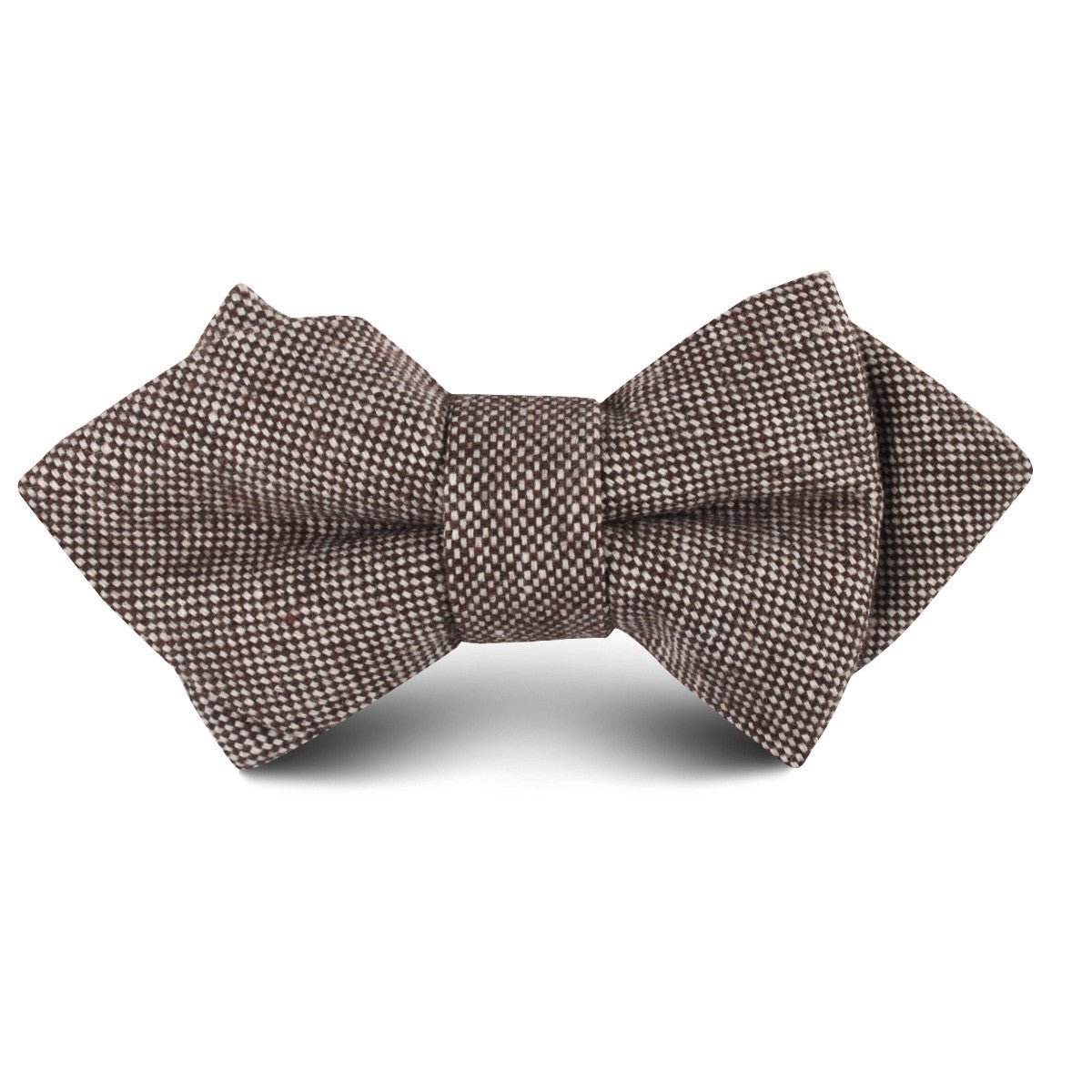 Brown Gingerbread Linen Kids Diamond Bow Tie