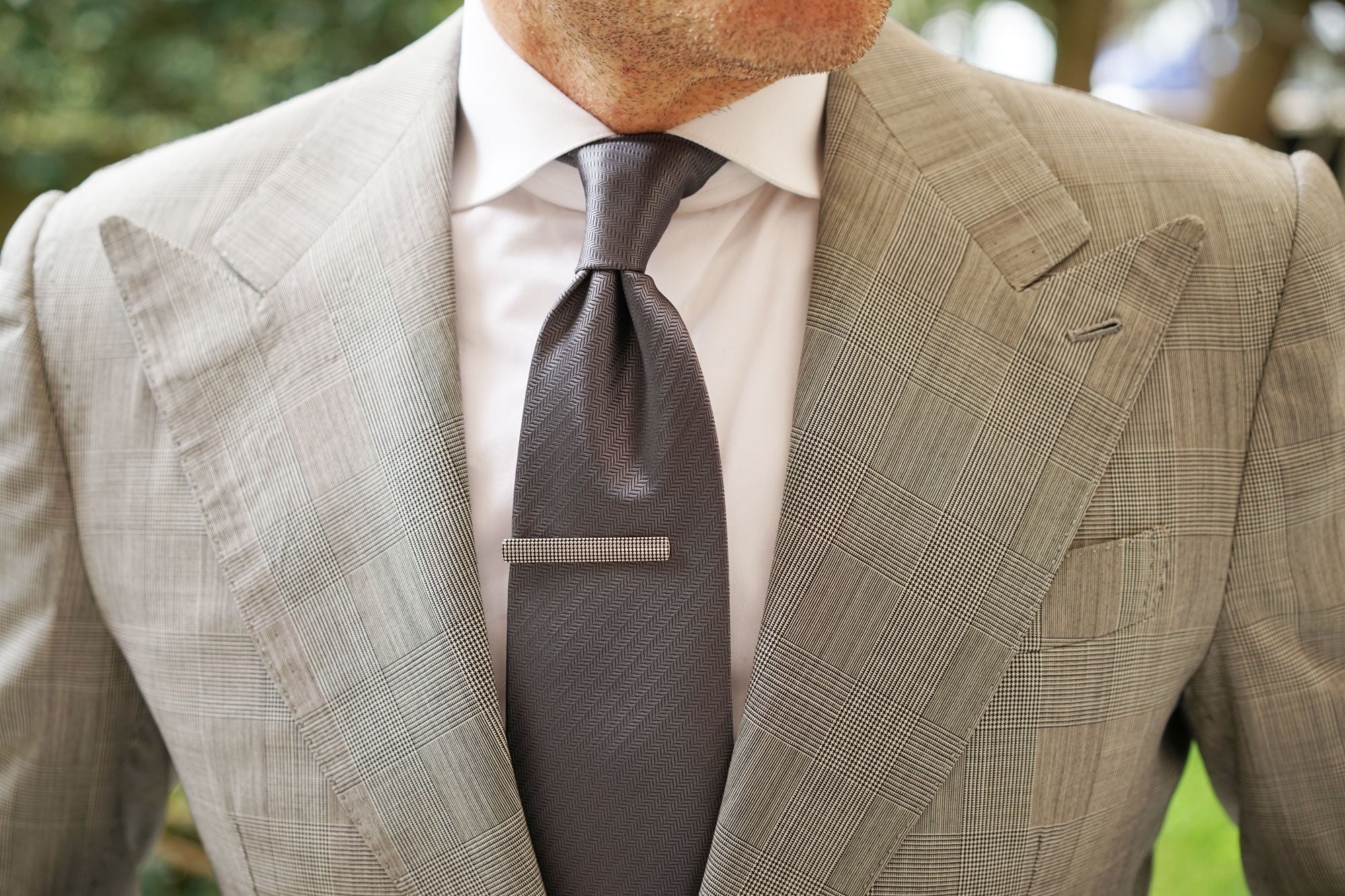 Silver Stippled Tie Bar