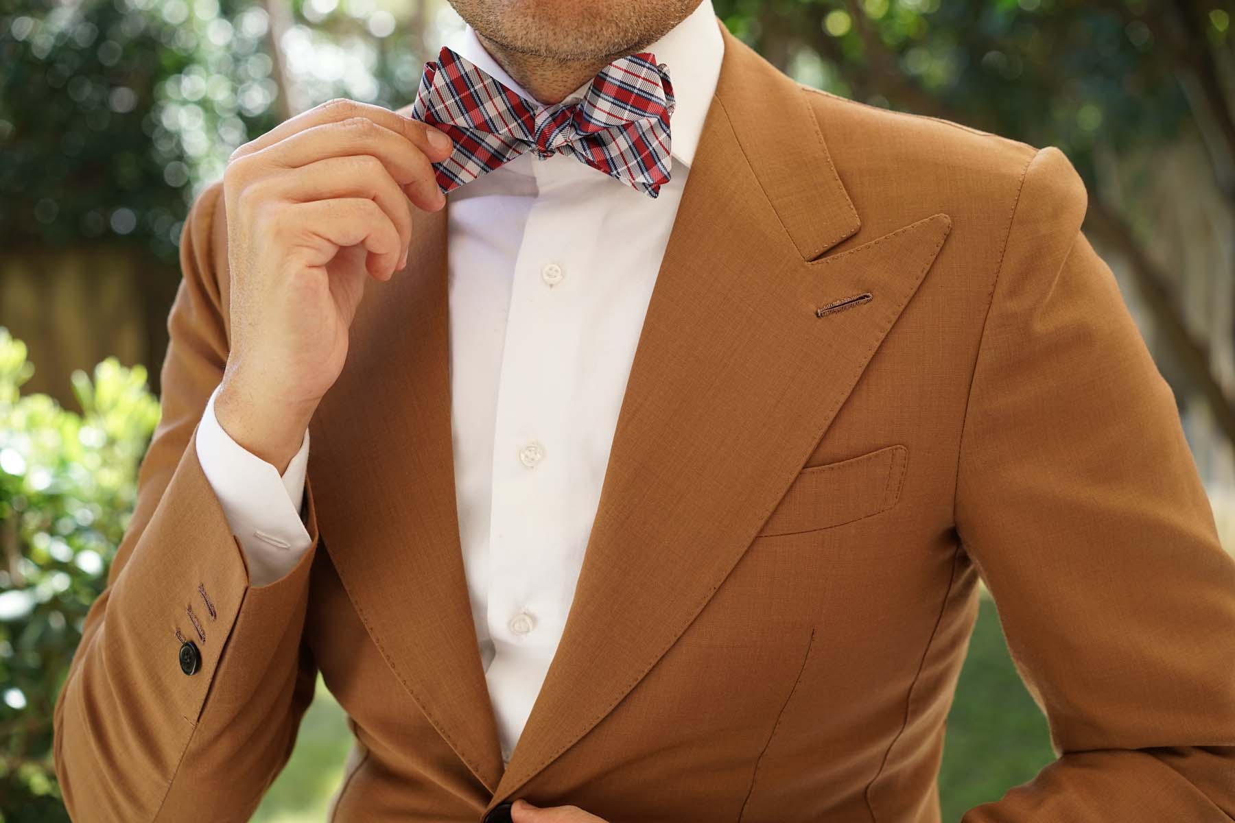 Tango Maroon with Blue Stripes Self Tie Bow Tie