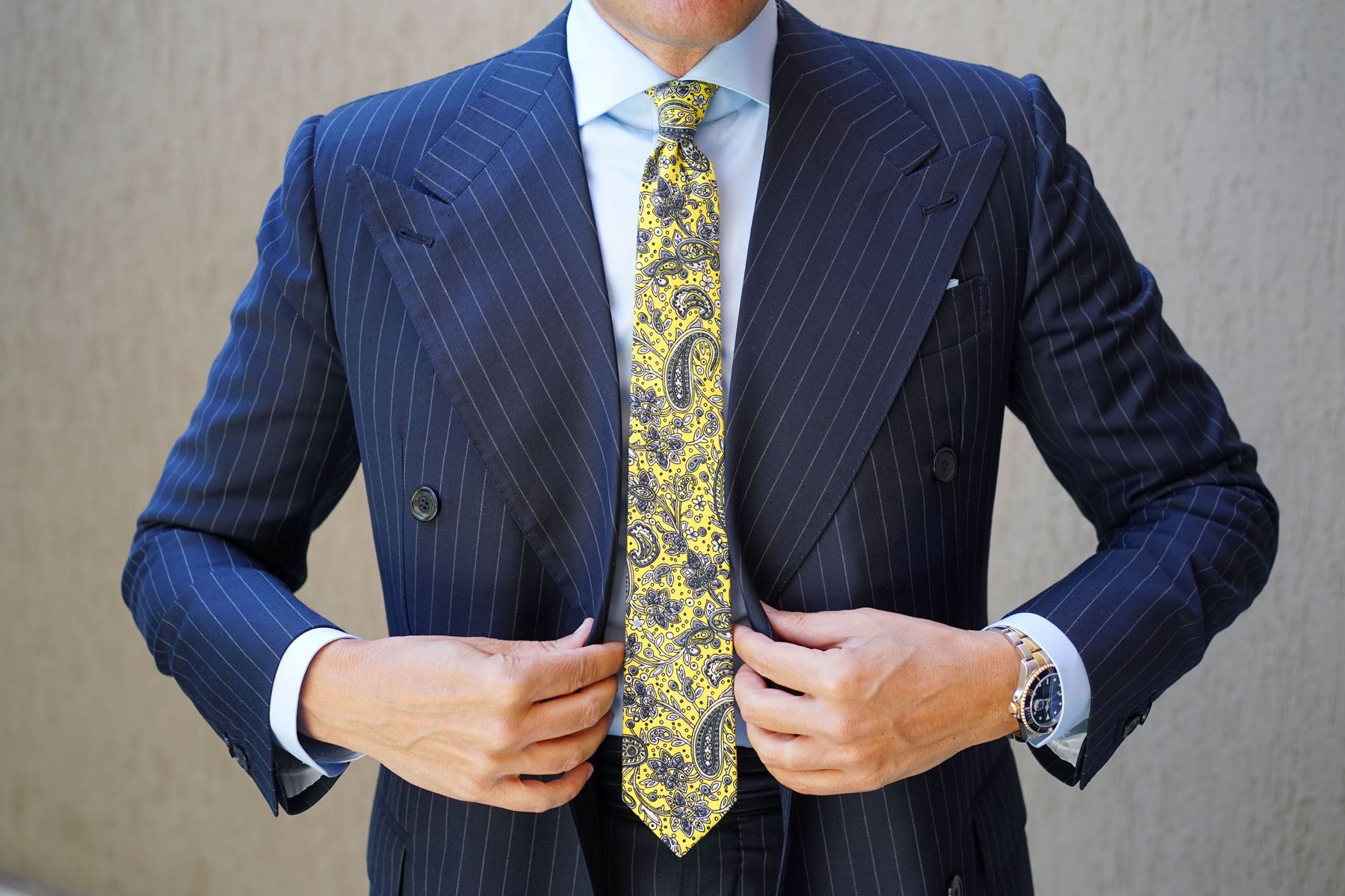 Cyrus Yellow Paisley Skinny Tie