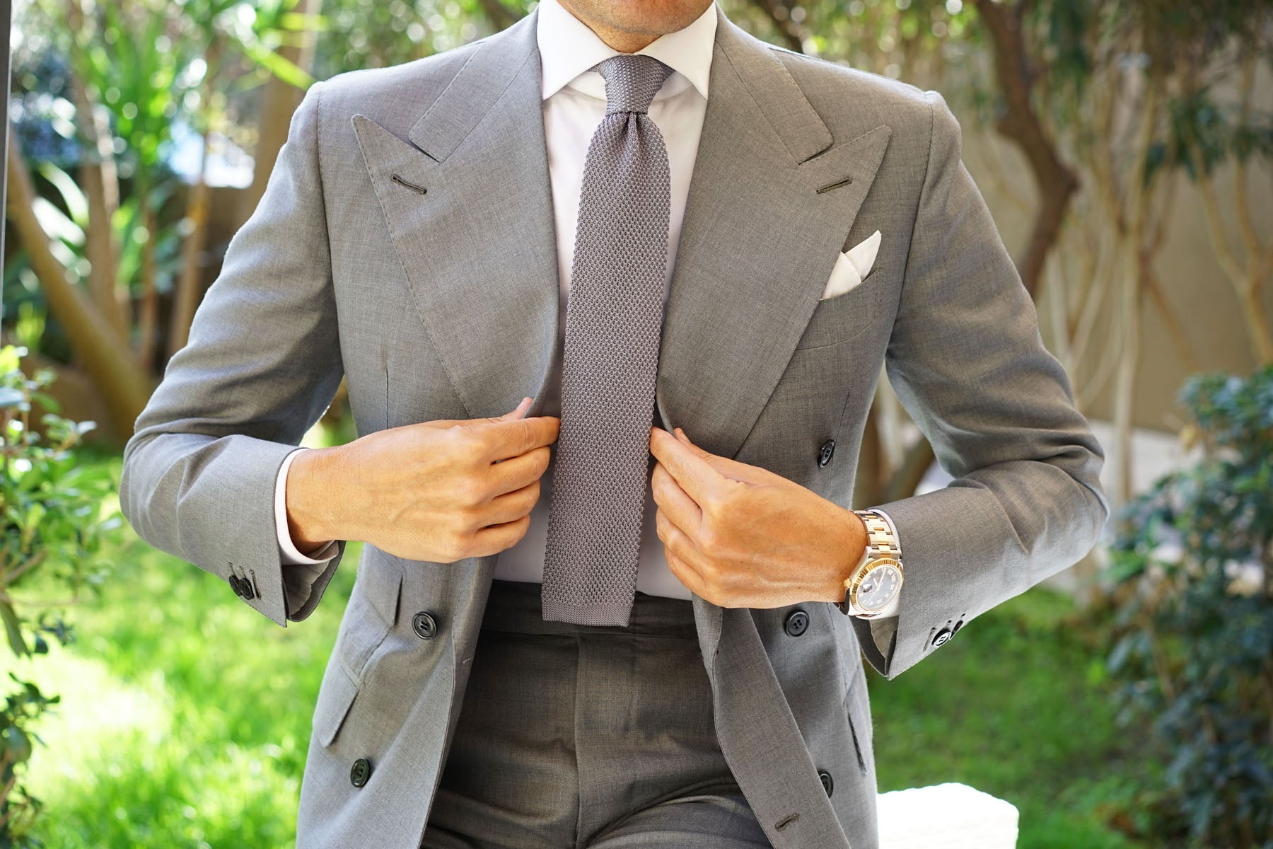 Charcoal Grey Knitted Tie