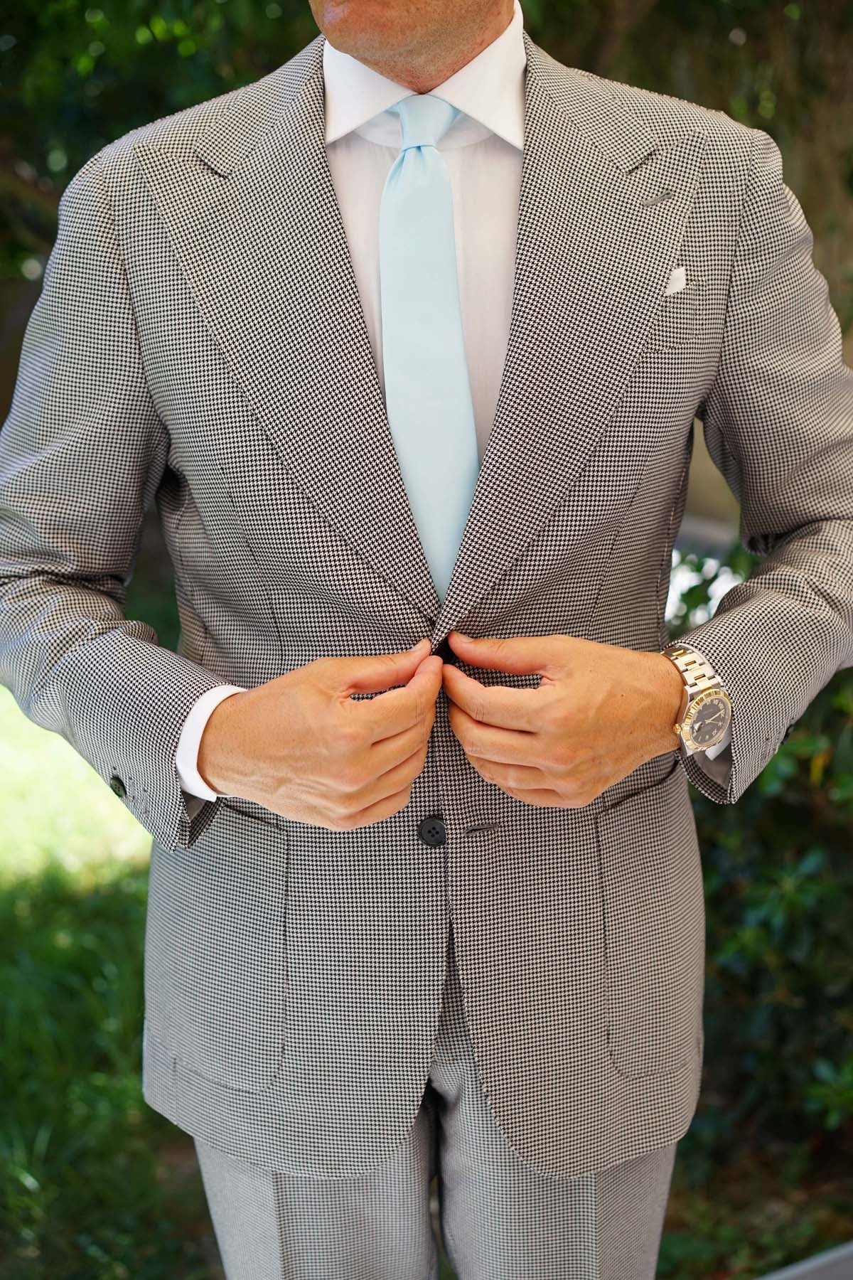 Powder Blue Satin Skinny Tie