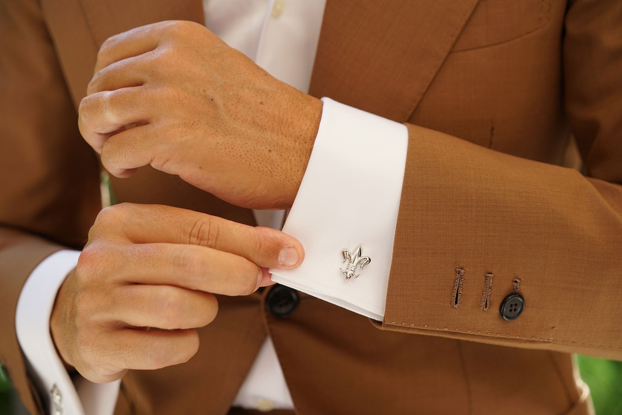 Fleur De Lis Silver Cufflinks