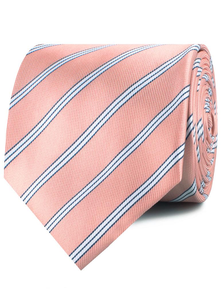 Dusty Peach Copacabana Striped Necktie