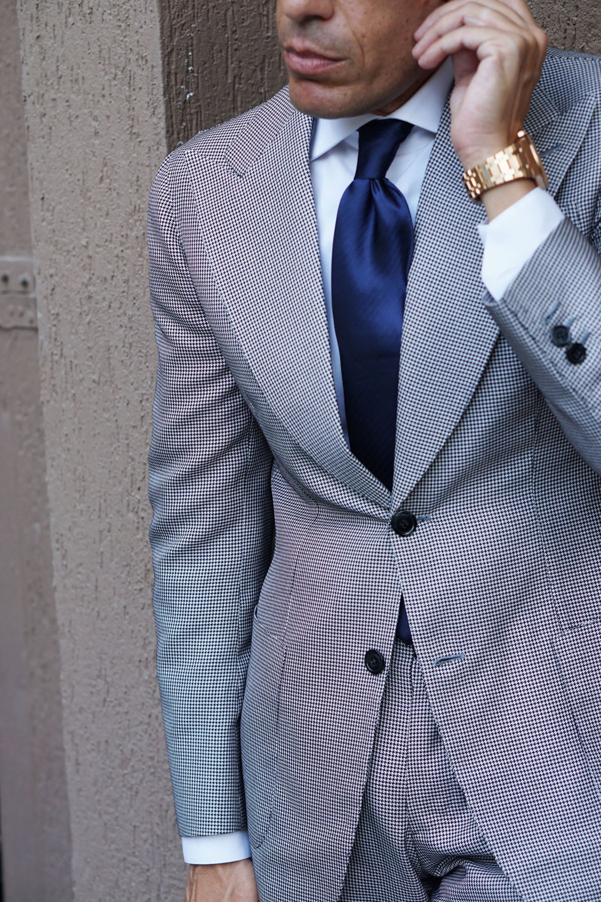 Indigo Blue Herringbone Necktie