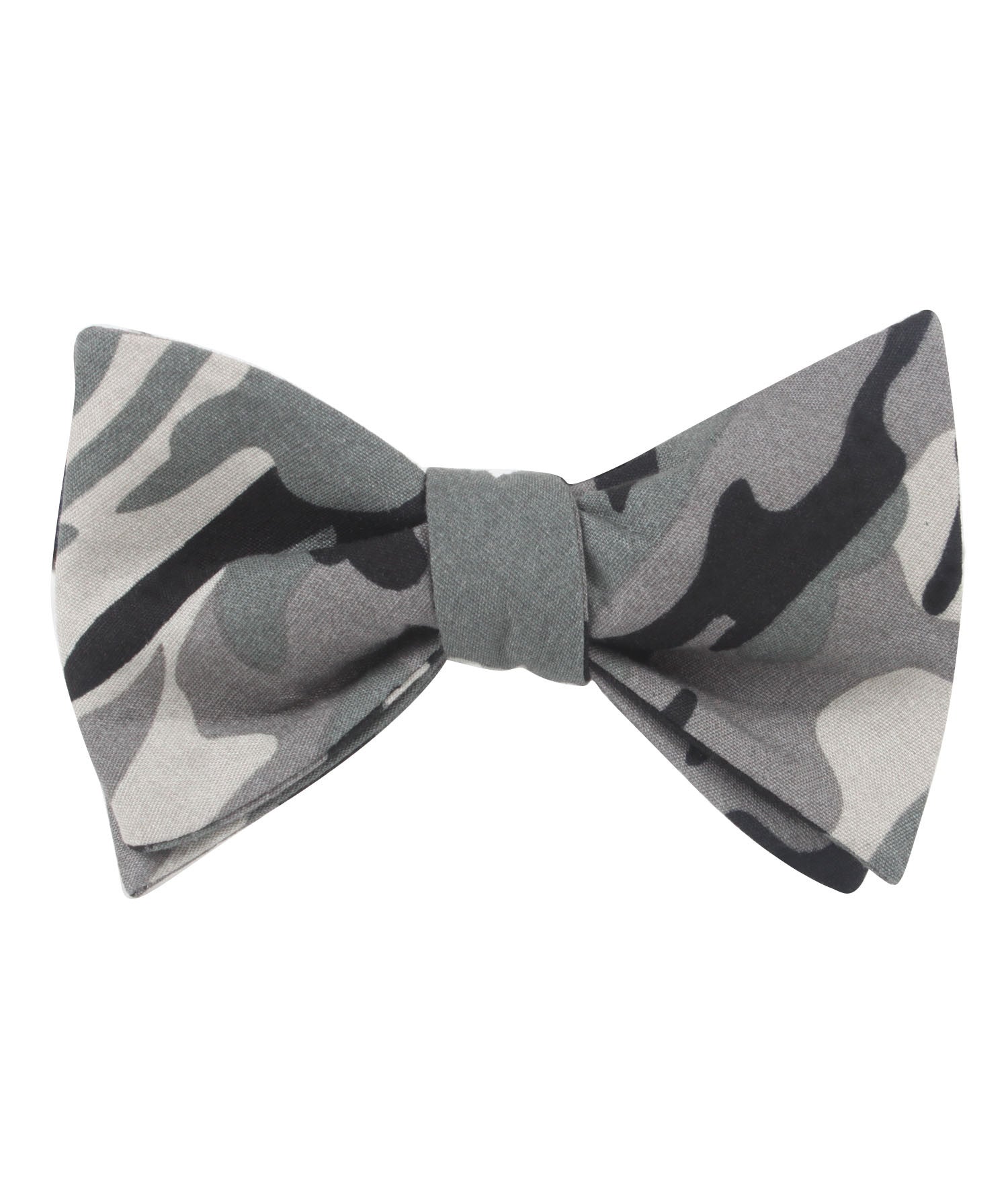 Grey Camo Self Bow Tie