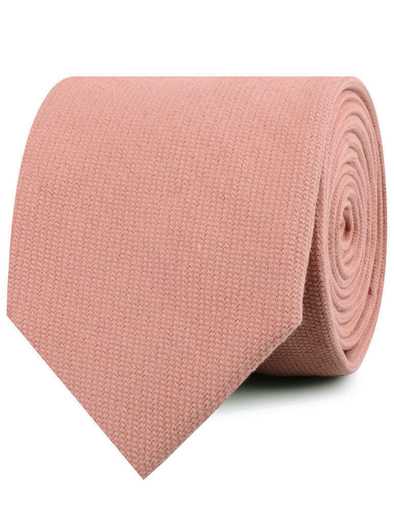 Sunset Peach Linen Twill Necktie