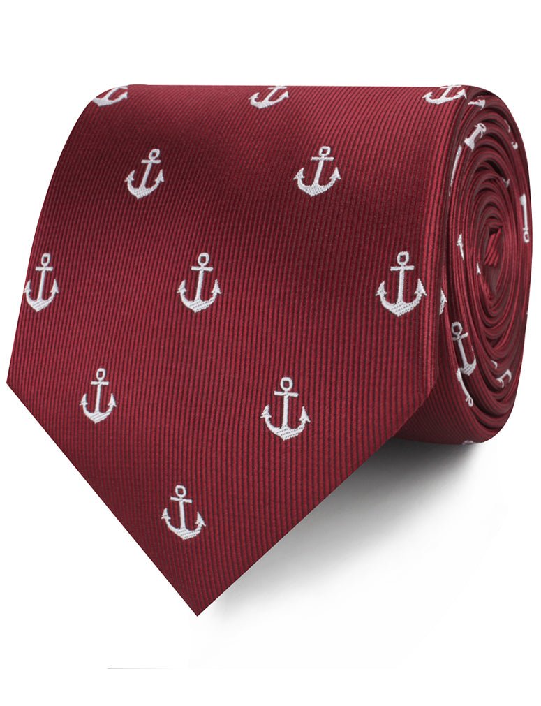 Burgundy Anchor Necktie