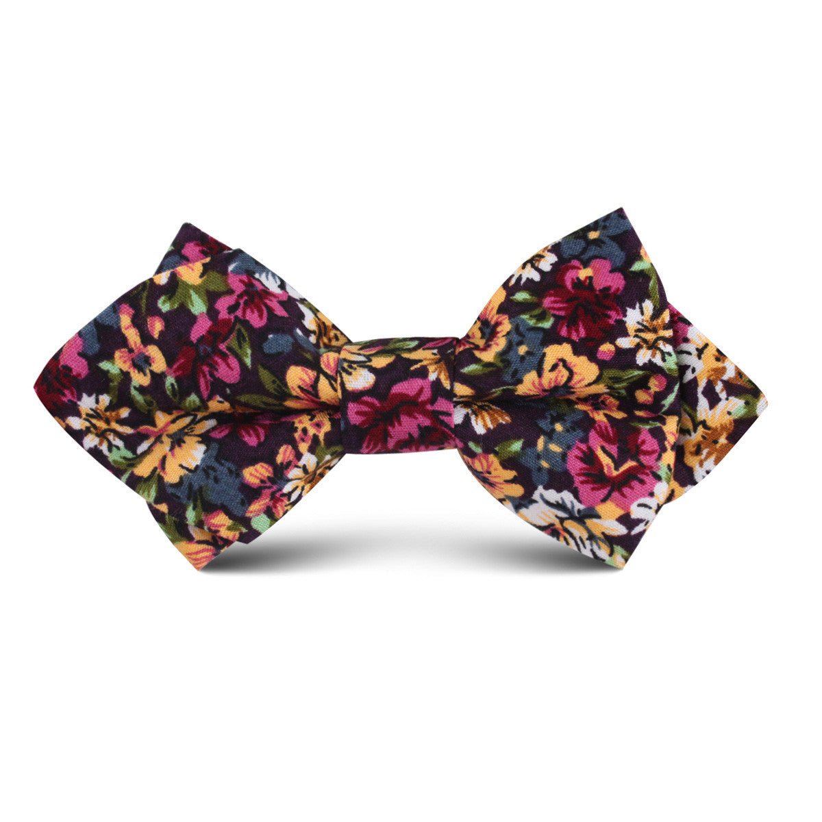 Orange Flowering Maple Kids Diamond Bow Tie