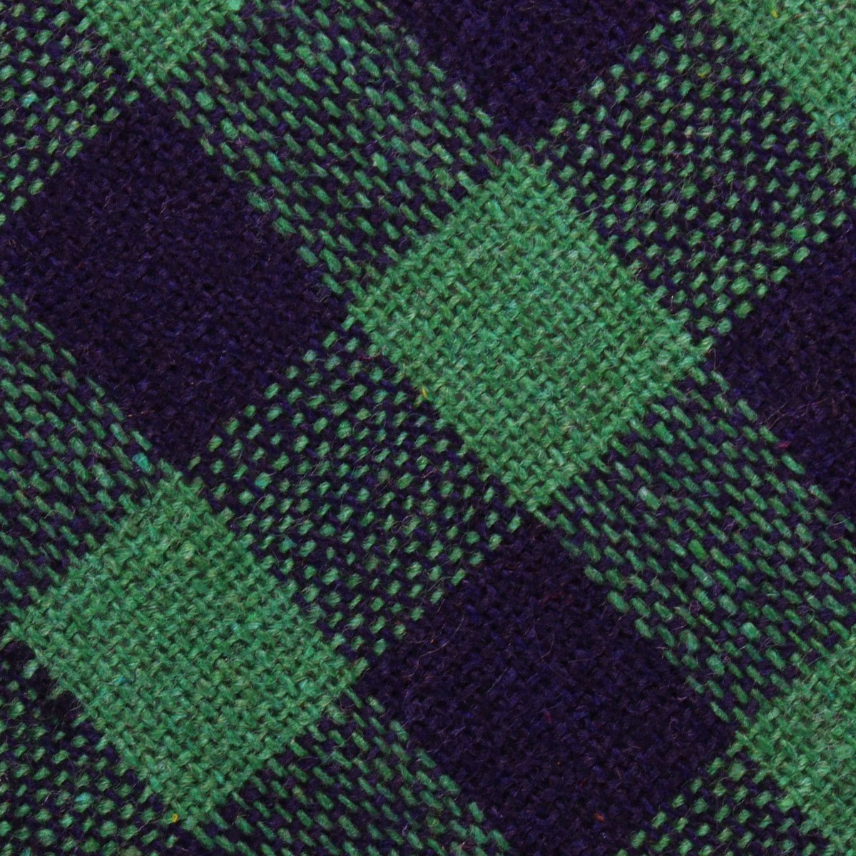 Raw Green Gingham Linen Tie